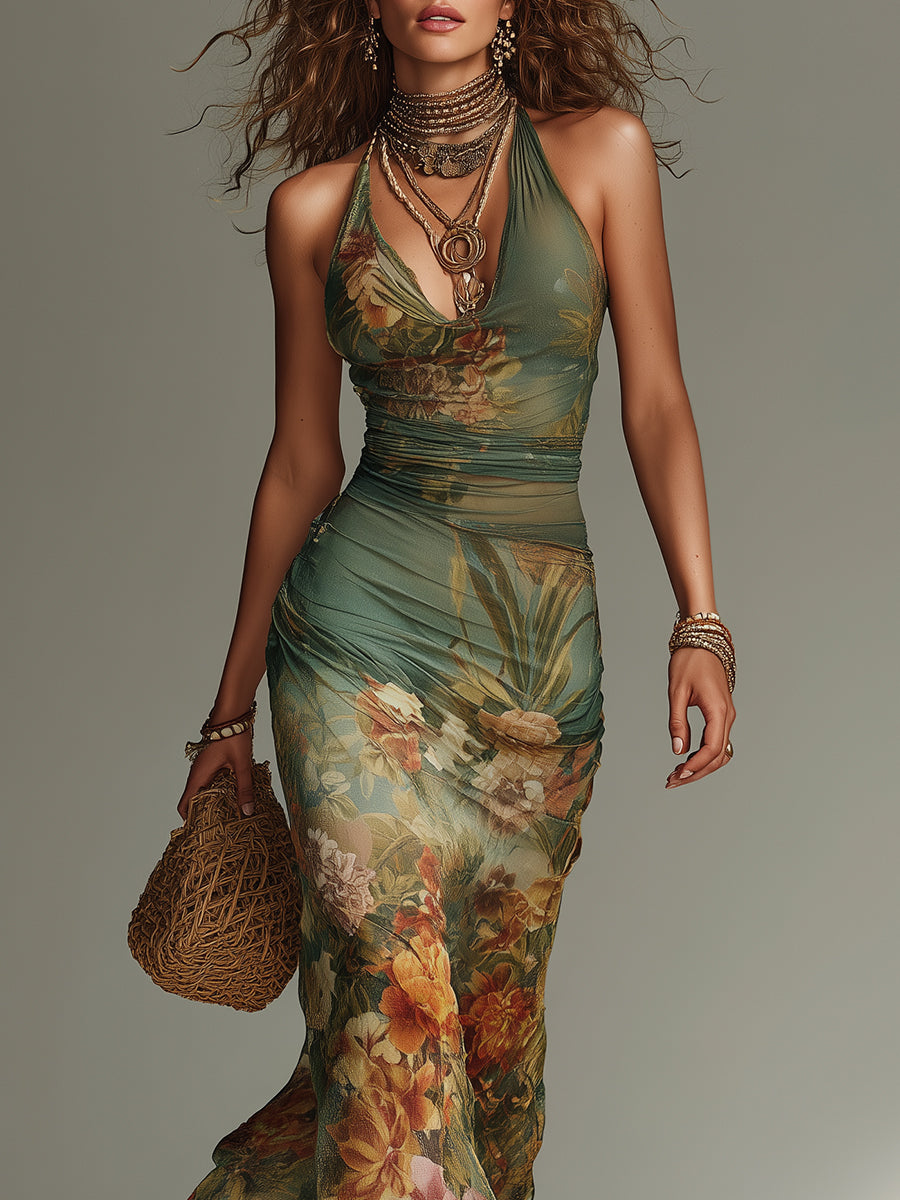 Séverine – Robe longue fleurie en résille, image 6