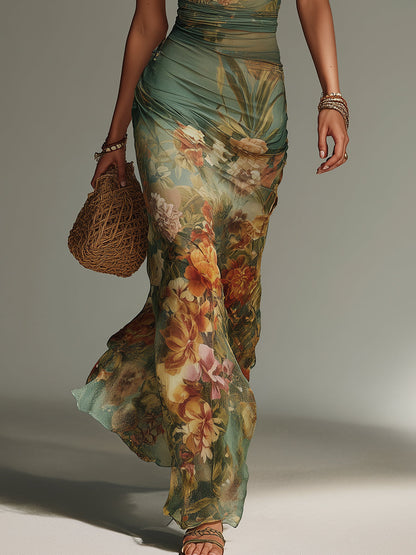 Séverine – Robe longue fleurie en résille, image 7