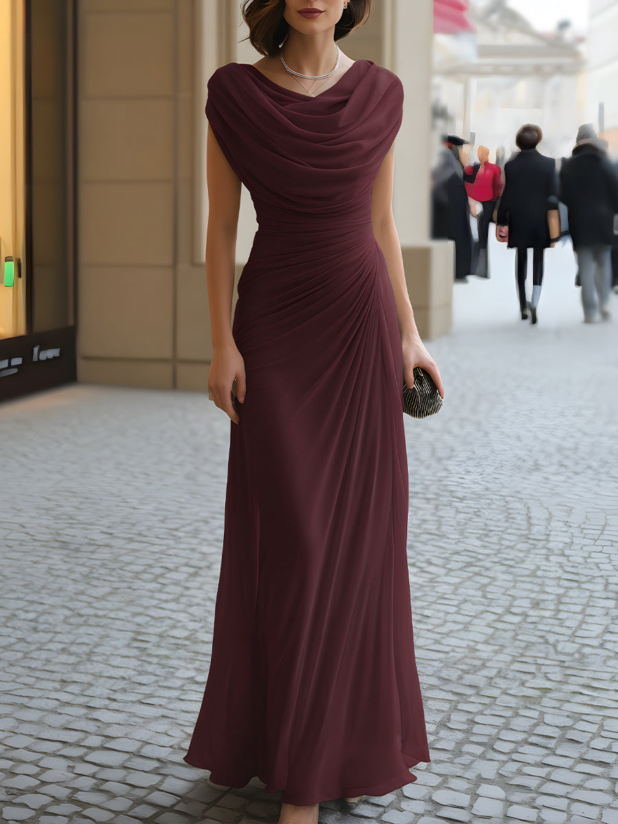 Azélie – Robe longue drapée sans manches, image 6