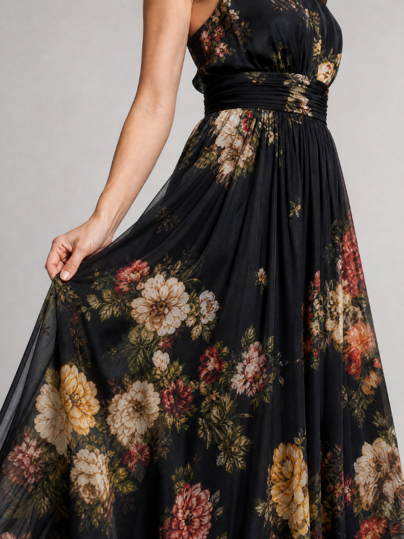 Isaure – Robe midi fleurie à col halter, image 2