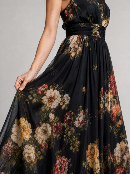 Isaure – Robe midi fleurie à col halter, image 2