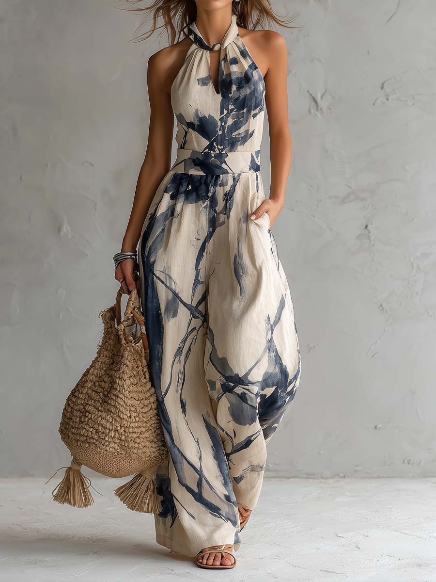 Brune – Combinaison ample à imprimé abstrait, image 1