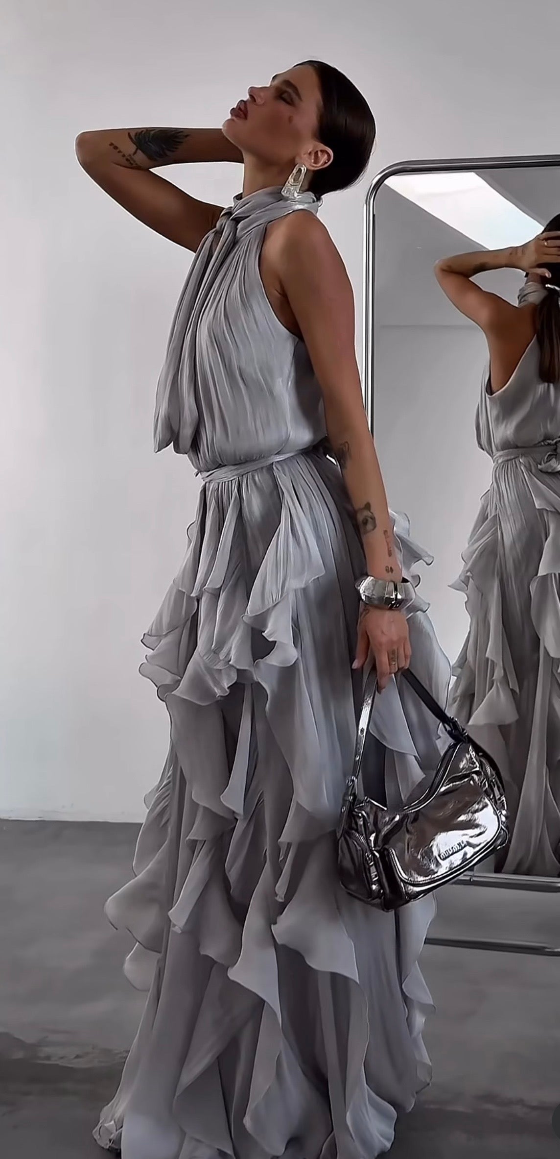 Valeria – Robe longue dos nu à volants, image 4
