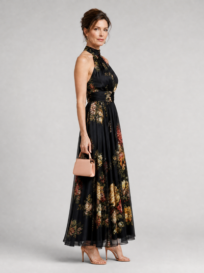 Isaure – Robe midi fleurie à col halter, image 4