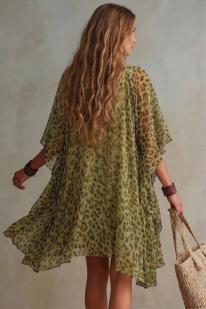 Bianca – Robe fluide en mousseline à imprimé léopard, image 2