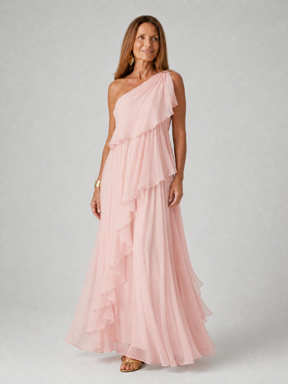Césarine – Robe longue asymétrique à volants, image 6