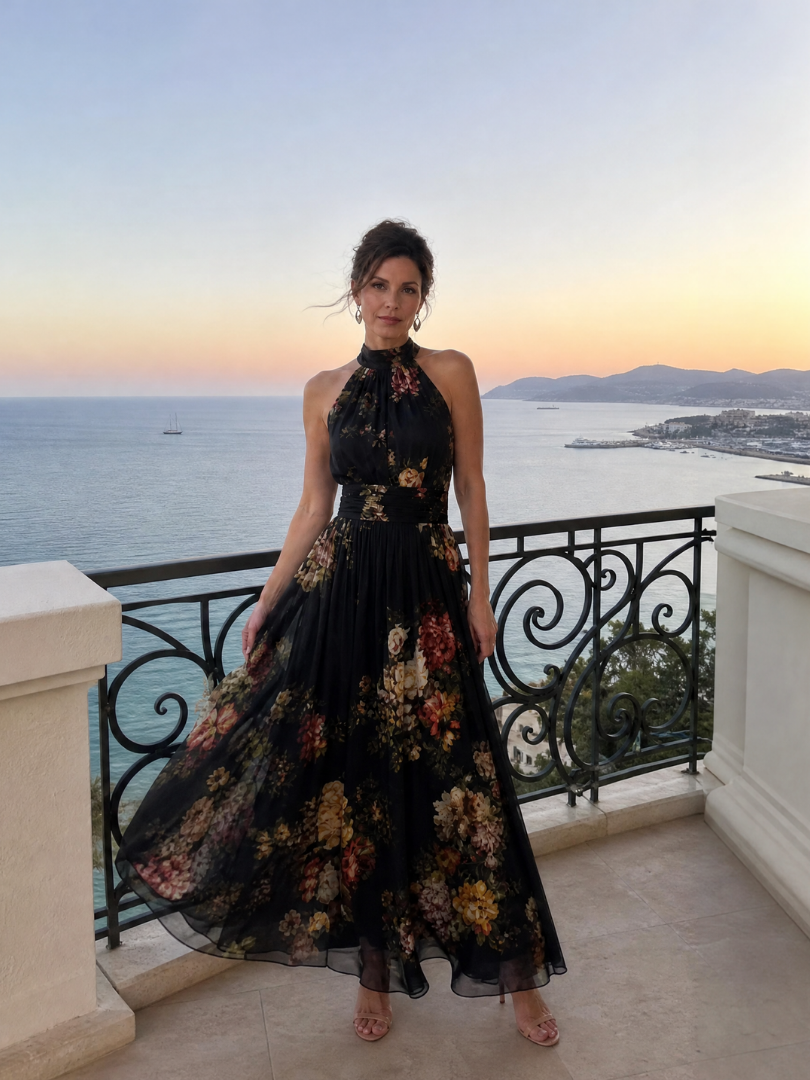 Isaure – Robe midi fleurie à col halter, image 6