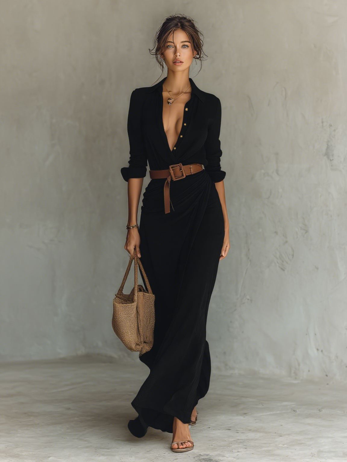Sofia – Robe longue fluide avec ceinture, image 4