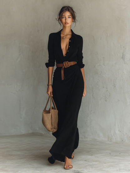 Sofia – Robe longue fluide avec ceinture, image 4