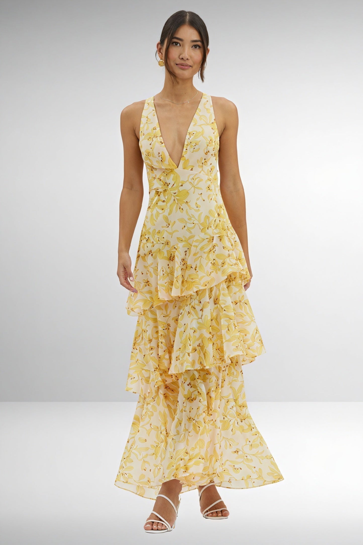 Adèle – Robe fleurie fluide à décolleté profond, image 5
