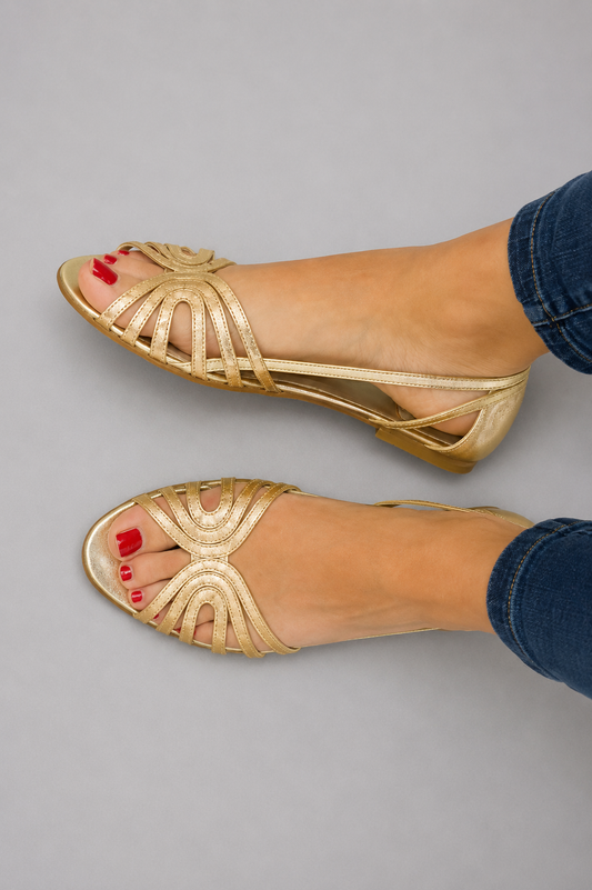 Roxane – Sandales dorées lumière d’été, image 1