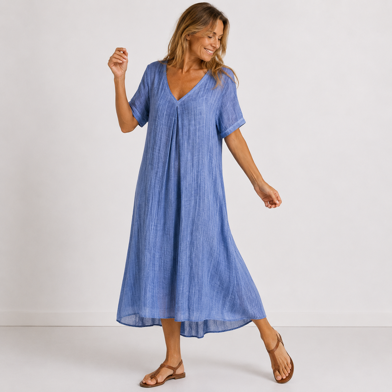 Violette – Robe longue fluide en lin, image 9
