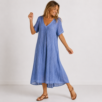 Violette – Robe longue fluide en lin, image 9