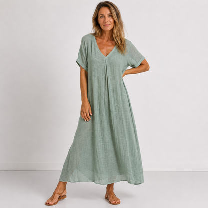Violette – Robe longue fluide en lin, image 1