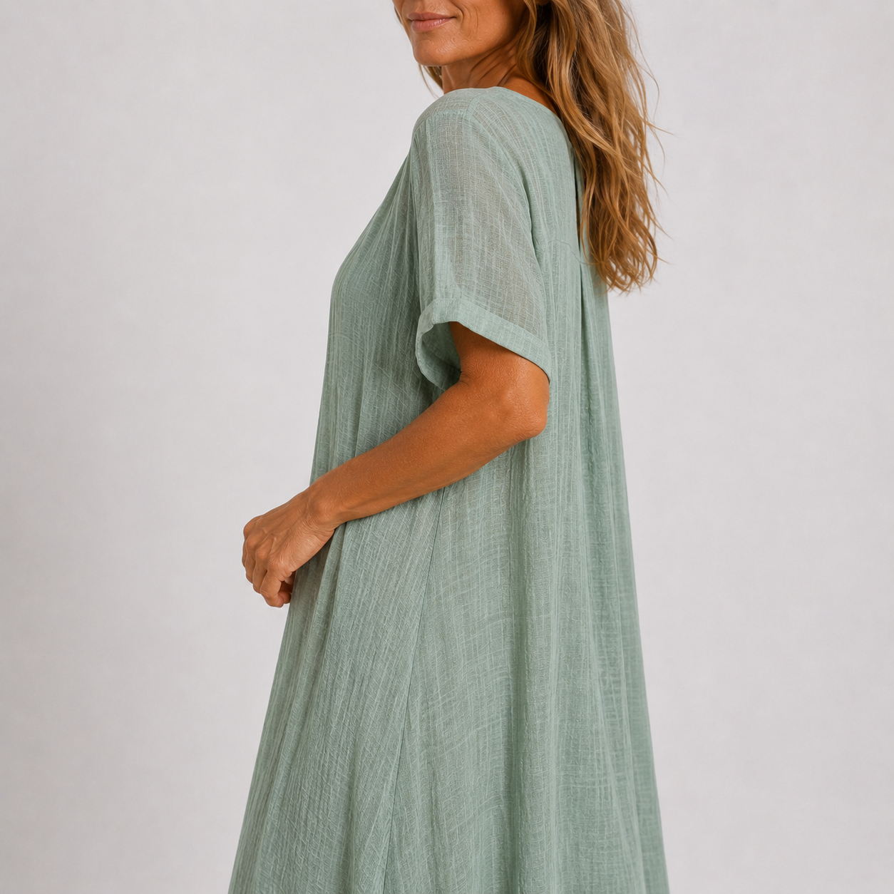 Violette – Robe longue fluide en lin, image 2