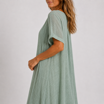 Violette – Robe longue fluide en lin, image 2