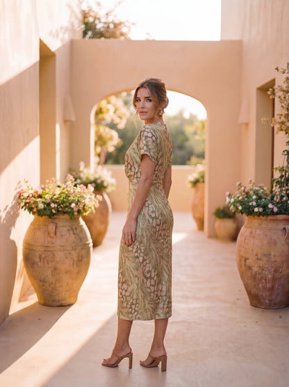 Bérénice – Robe midi fluide à nœud central, image 3