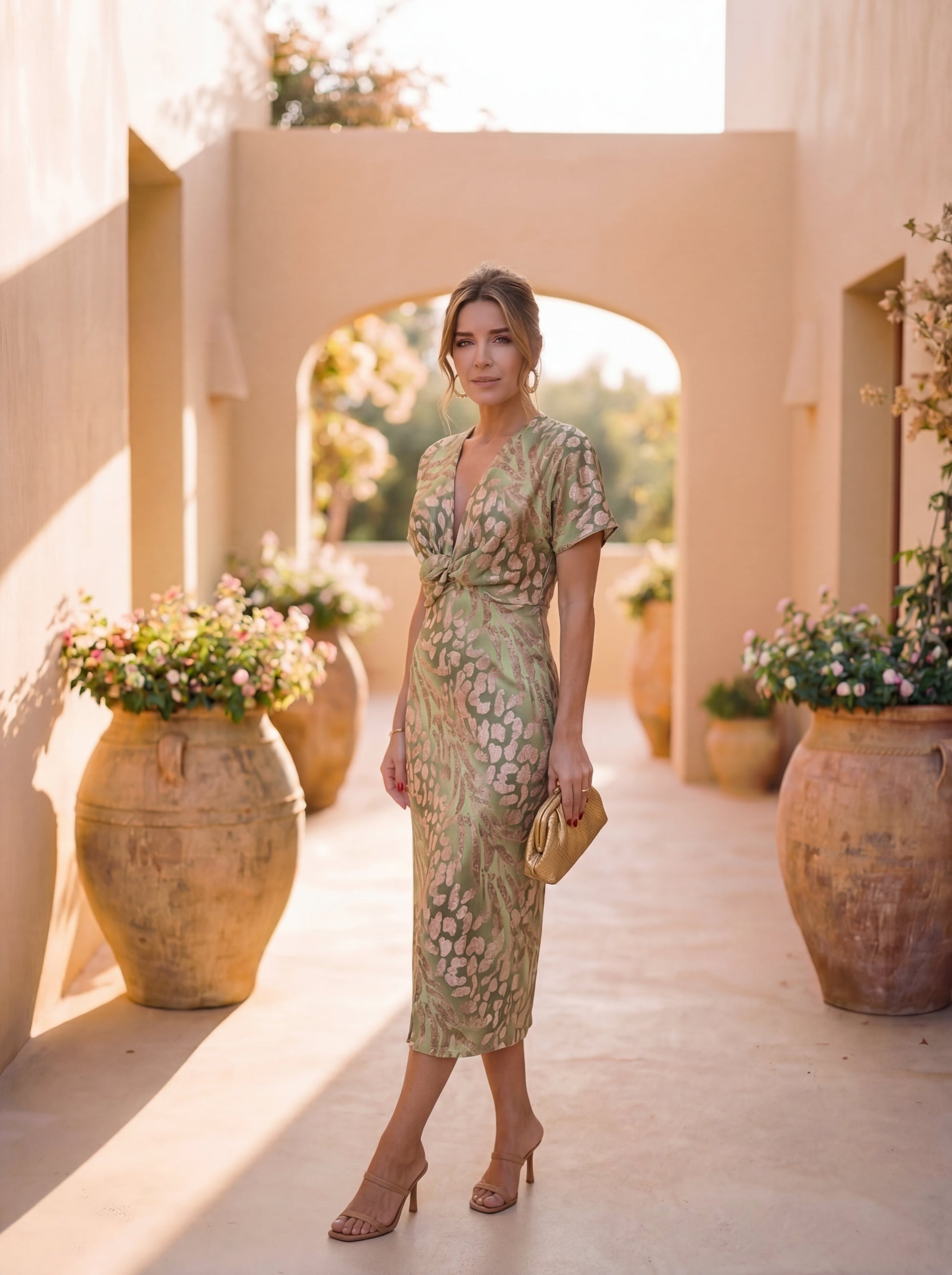 Bérénice – Robe midi fluide à nœud central, image 2