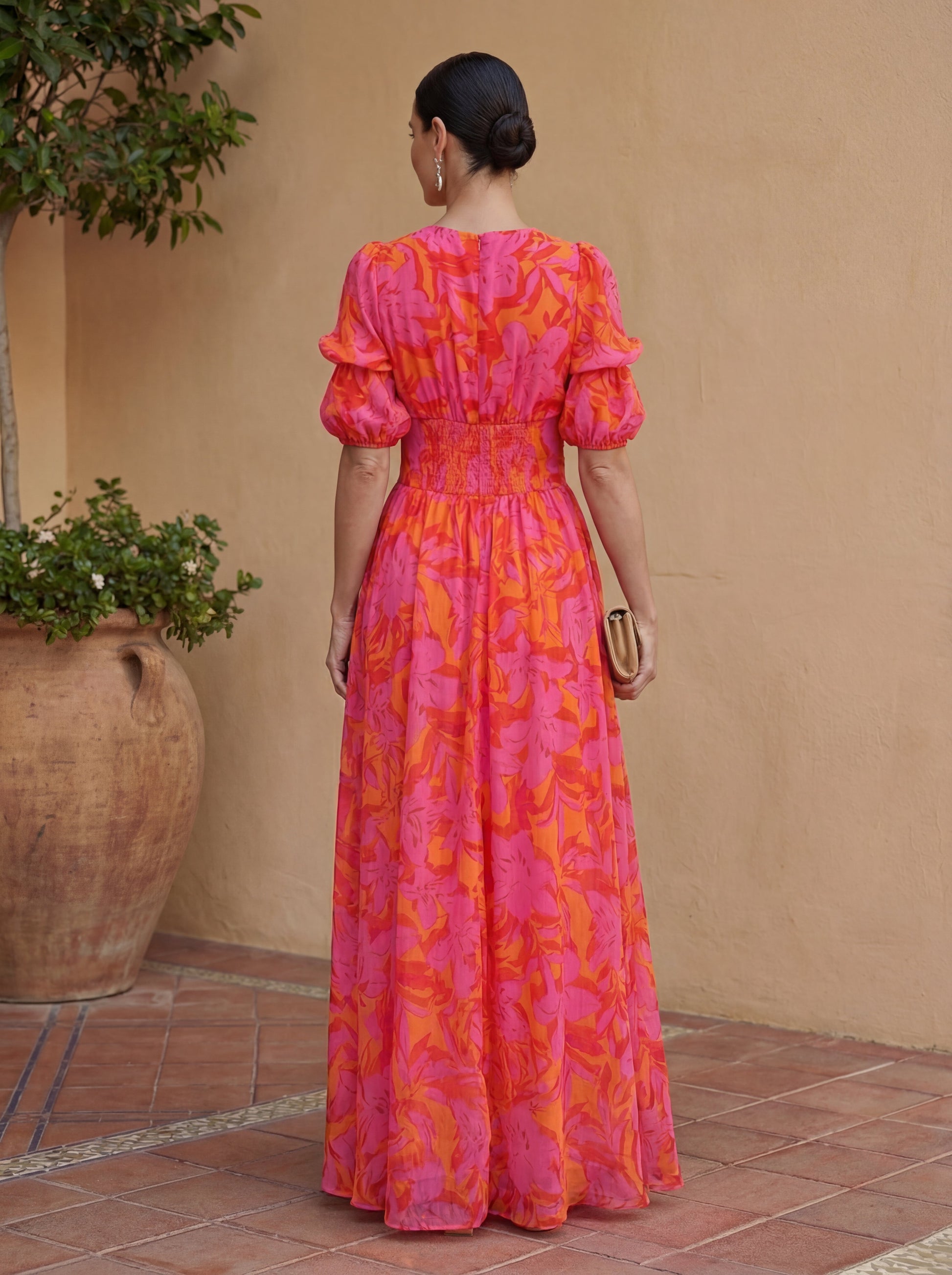 Élodie – Robe longue fluide à imprimé solaire, image 3