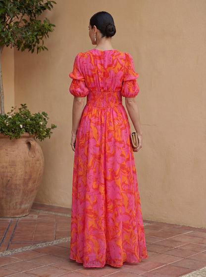 Élodie – Robe longue fluide à imprimé solaire, image 3