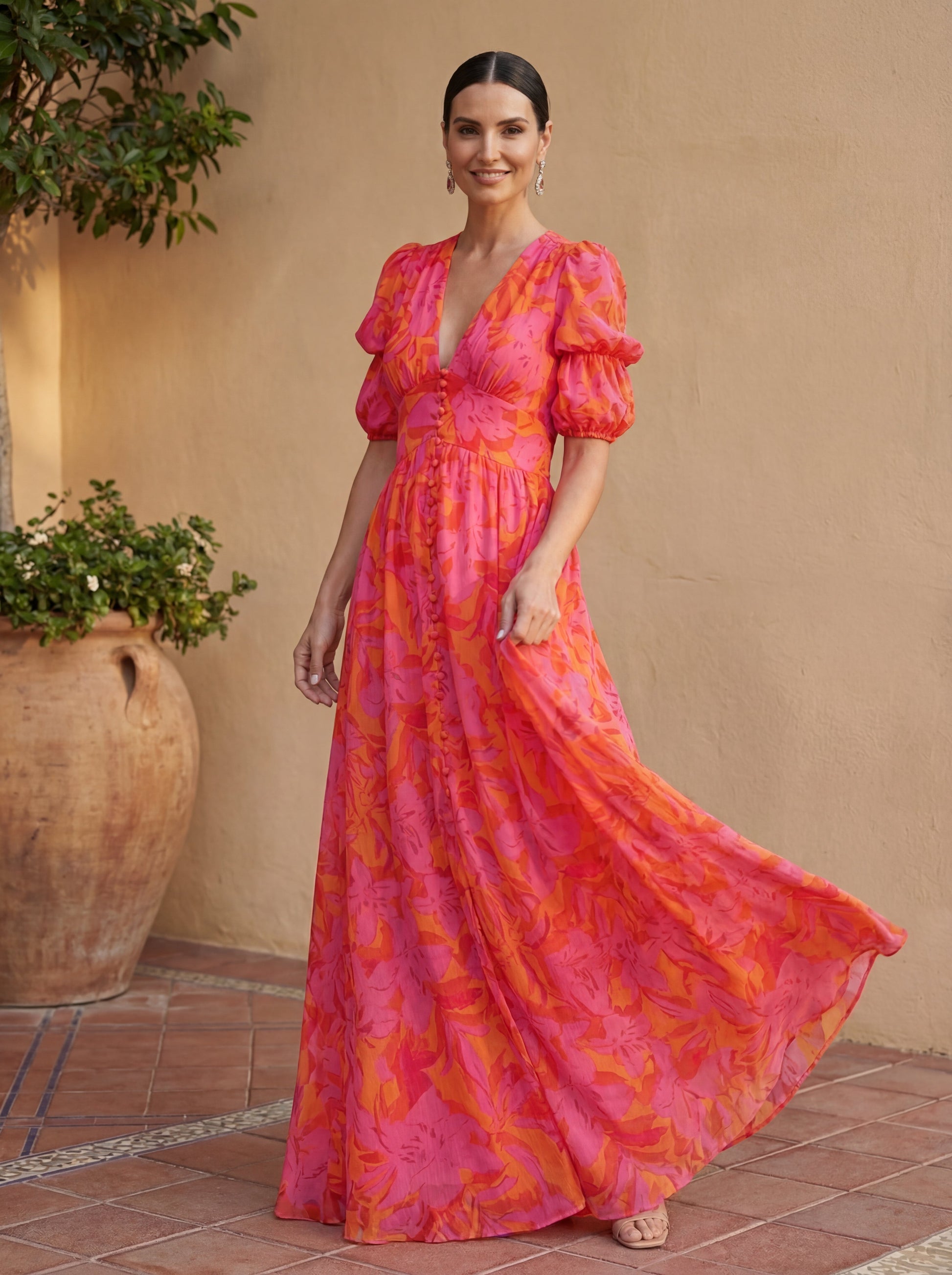 Élodie – Robe longue fluide à imprimé solaire, image 2