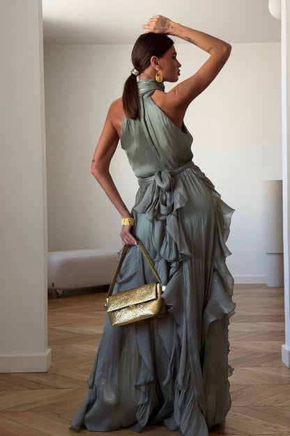 Valeria – Robe longue dos nu à volants, image 7