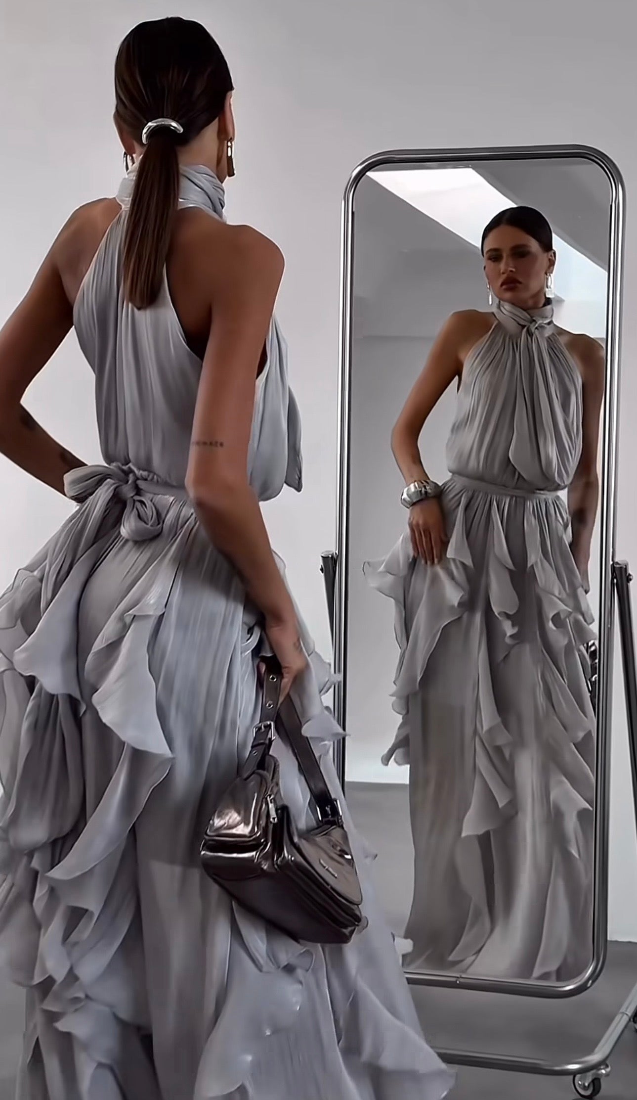 Valeria – Robe longue dos nu à volants, image 8
