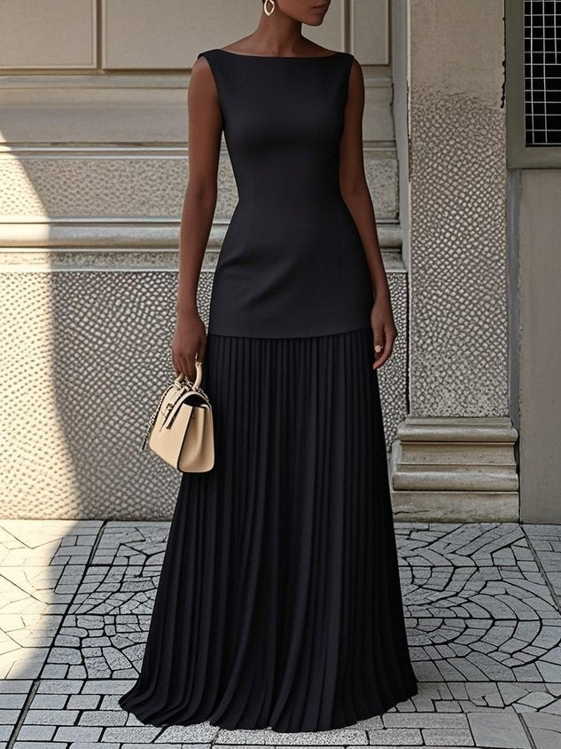 Pétronille – Robe longue plissée sans manches, image 3