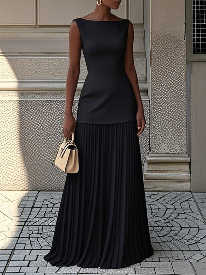 Pétronille – Robe longue plissée sans manches, image 3