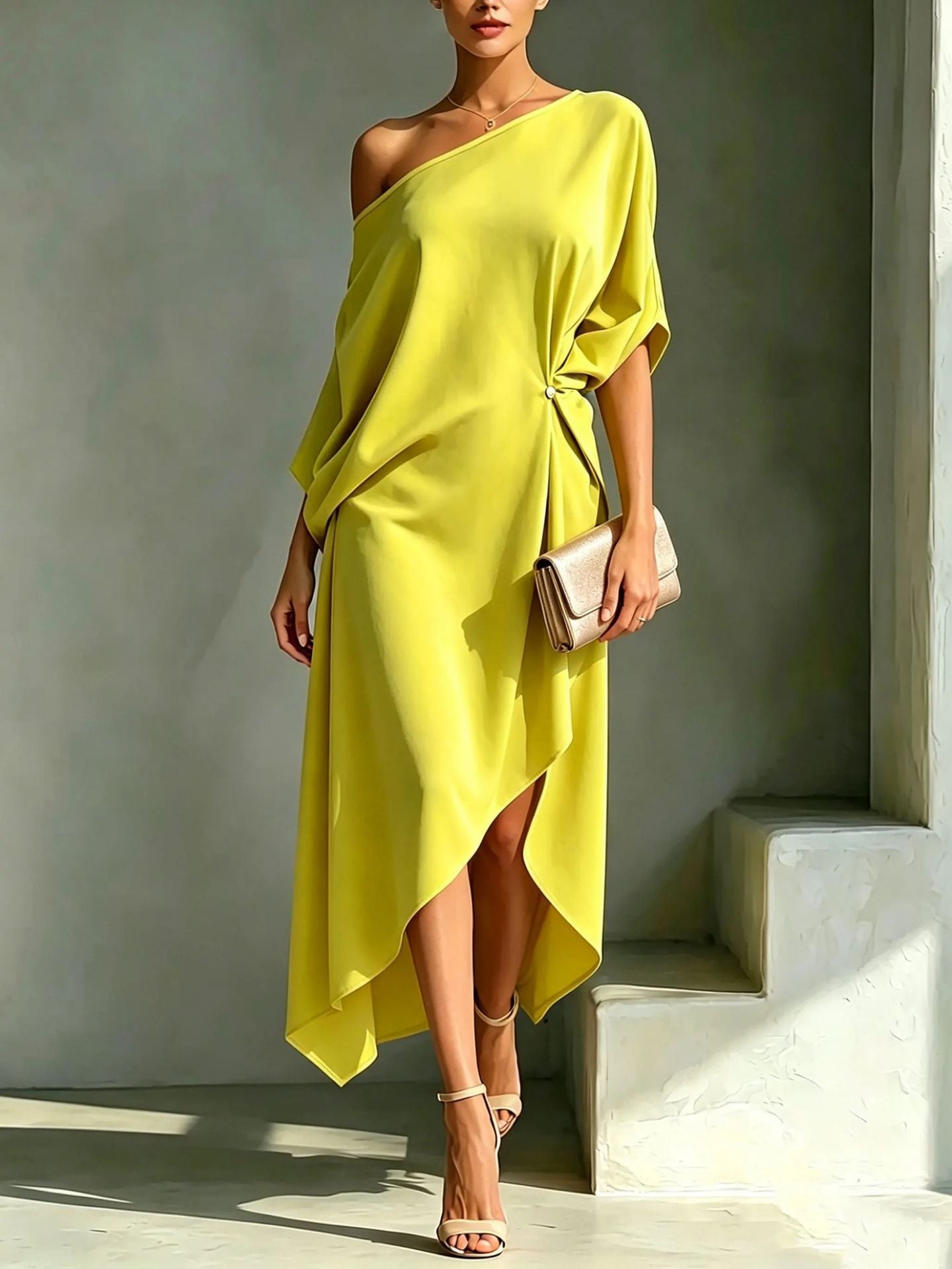 Théodora – Robe asymétrique fluide, image 1