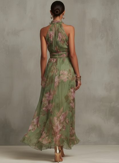 Aurora – Robe longue fleurie à col halter, image 2