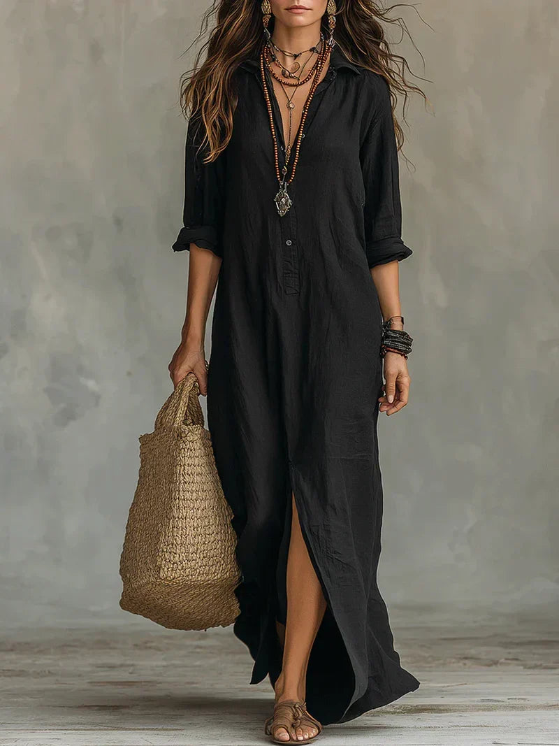 Robe Marceline – maxi ample à boutons, image 1