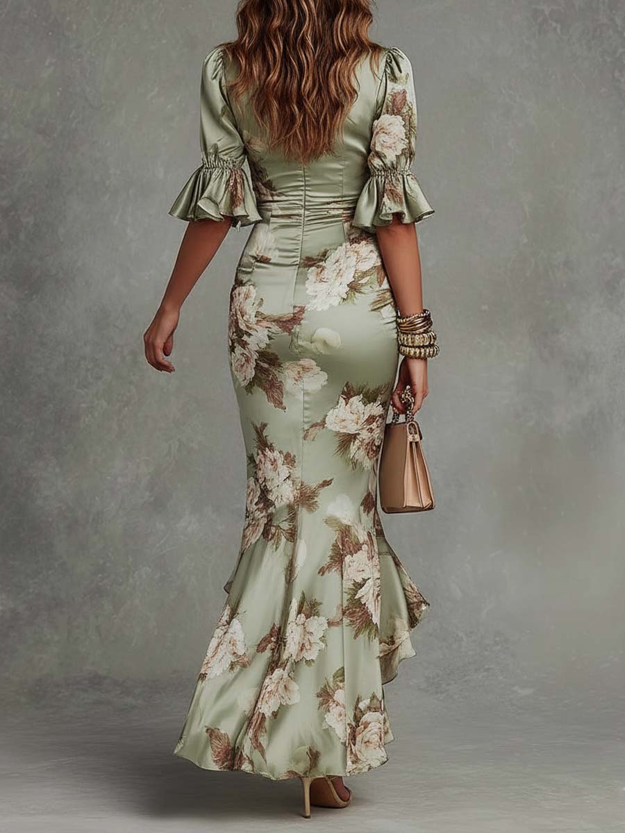 Camelia – Robe fleurie en satin, image 5