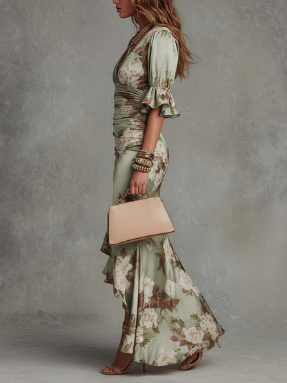 Camelia – Robe fleurie en satin, image 4