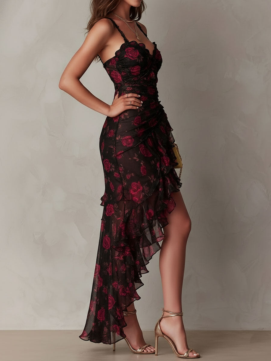 Ombeline – Robe fleurie à volants et finitions en dentelle, image 4