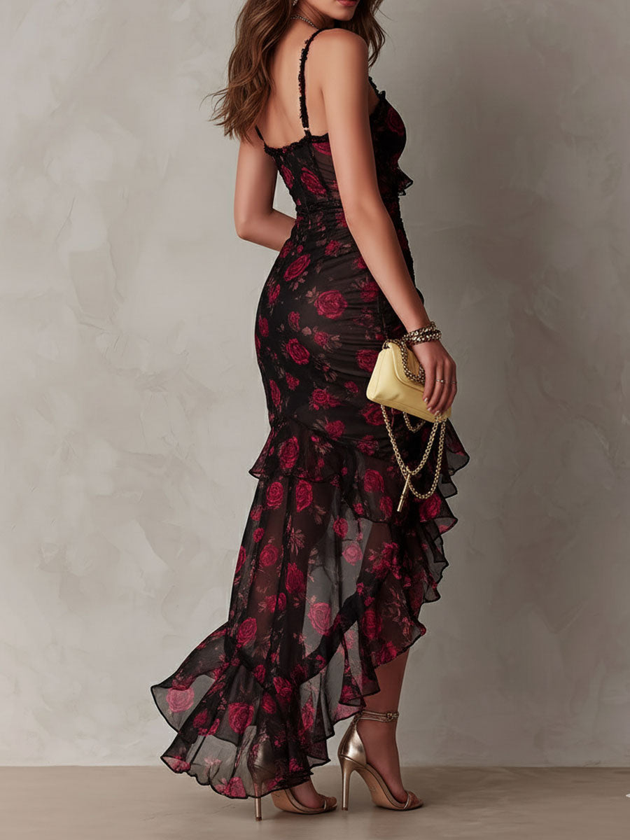 Ombeline – Robe fleurie à volants et finitions en dentelle, image 3