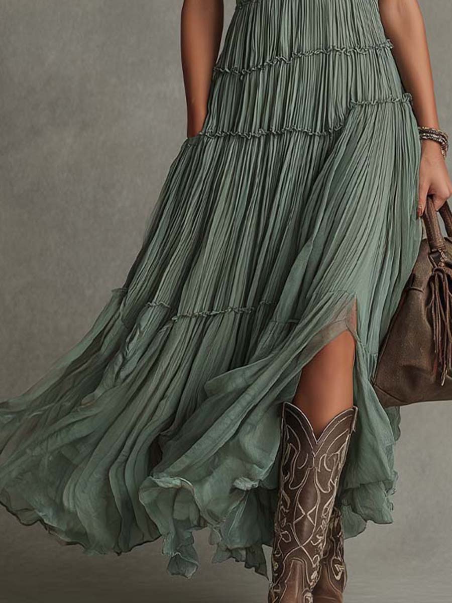 Zita – Robe longue plissée à taille élastiquée, image 3