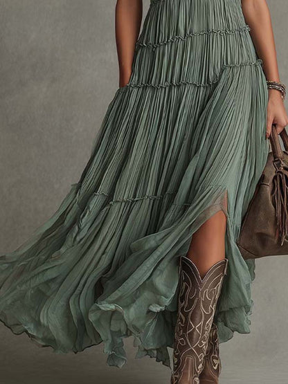 Zita – Robe longue plissée à taille élastiquée, image 3