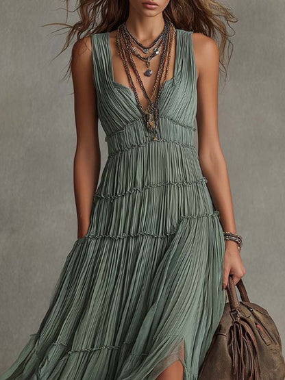 Zita – Robe longue plissée à taille élastiquée, image 2