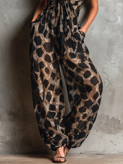 Combinaison Ondine – col halter imprimé animal, image 5
