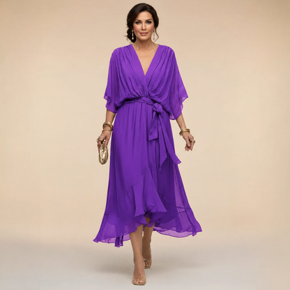 Marcelline – Robe fluide à col V et jupe étagée, image 11