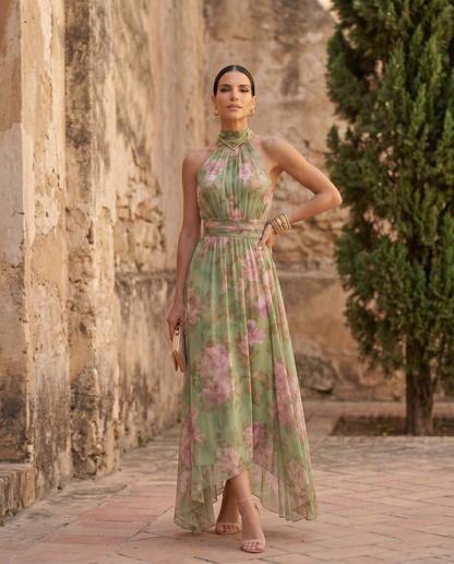 Éva – Robe longue fleurie à col halter, image 4