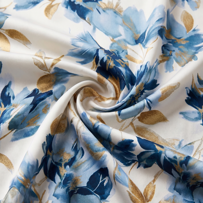 Guillemette – Robe midi fleurie aux reflets dorés, image 3