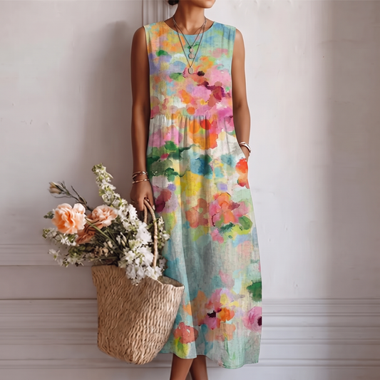 Coralie – Robe midi multicolore élégante, image 1