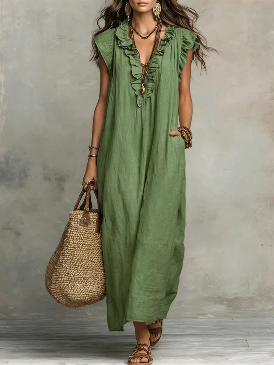Violeta – Robe longue bohème en lin et coton, image 9