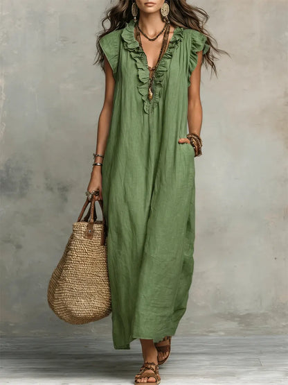 Violeta – Robe longue bohème en lin et coton, image 9