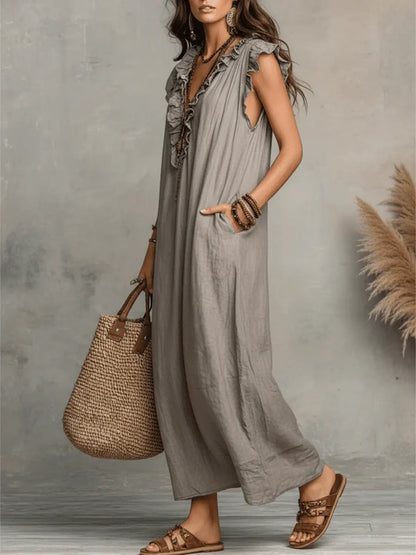 Violeta – Robe longue bohème en lin et coton, image 4