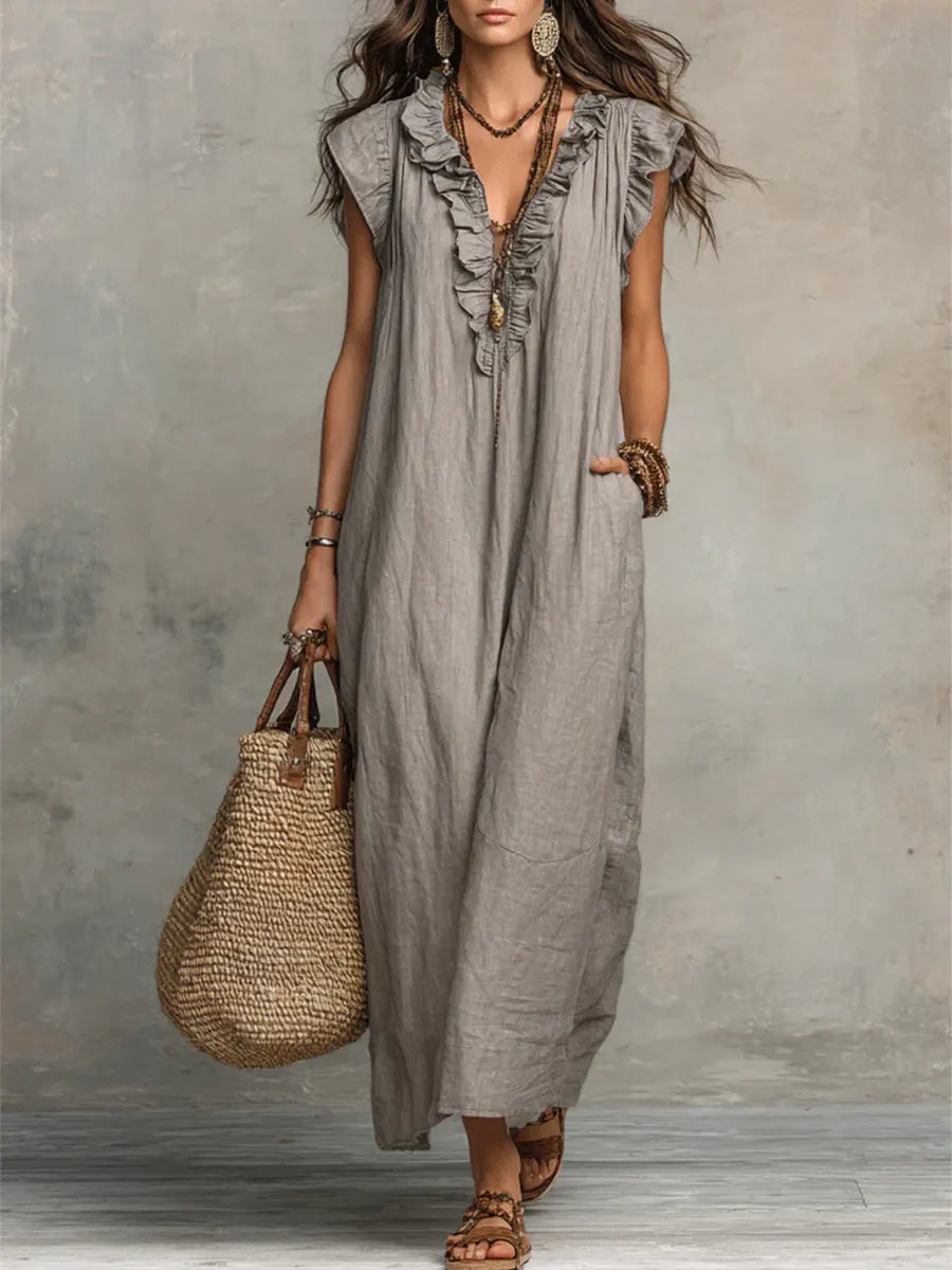 Violeta – Robe longue bohème en lin et coton, image 10